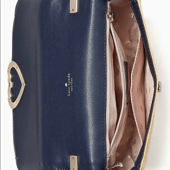 LIMITED EDITION🔥Authentic Kate Spade leather/straw woven turn lock flap Crosby - Picture 12 of 12